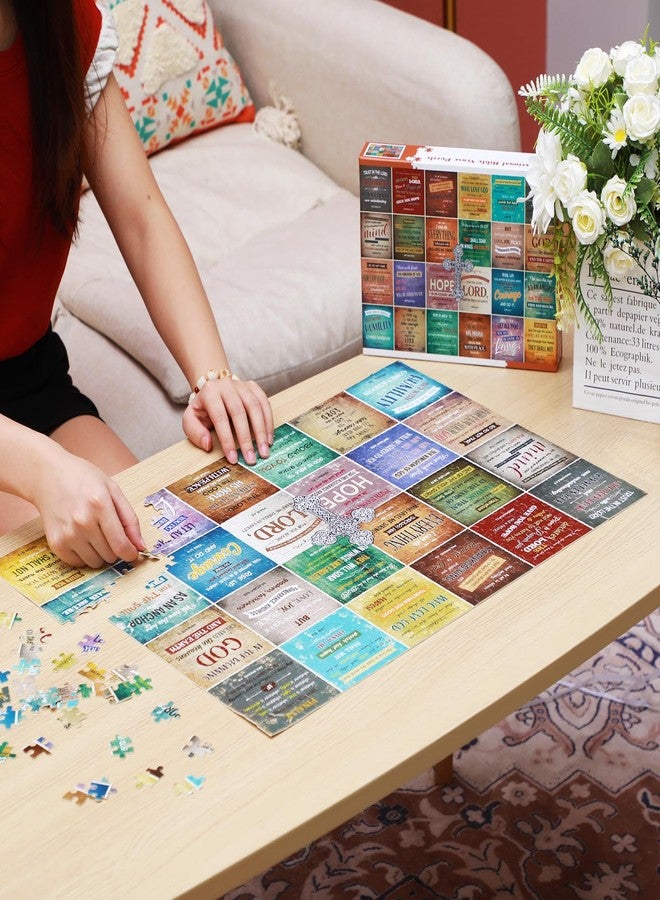 Civaner 500 Piece Christian Puzzles for Adults Bible Sunflower Religious Jigsaw Puzzles for Adults Elderly Seniors Inspirational Gifts for Church Easter Mother's Day(Bible Verse) - Image 3